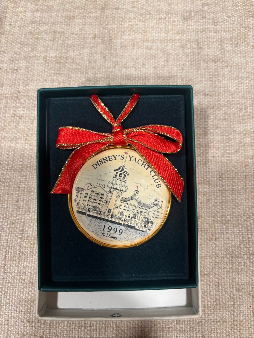 Vintage Disney Yacht Club 1999 Christmas Ornament Barlow Original Box